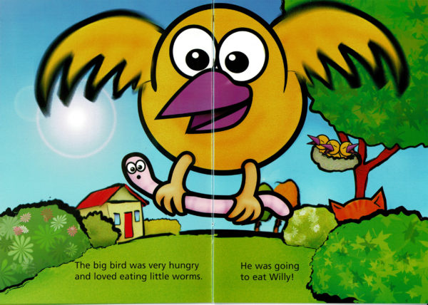 Internal page of Willy the Worm book